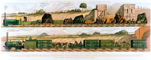 Travelling on the Liverpool and Manchester Railway, 1831 by Unbekannt