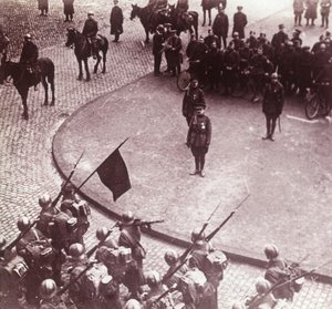 Troops Marching, Aachen, Germany, c1914-c1918 by Unbekannt