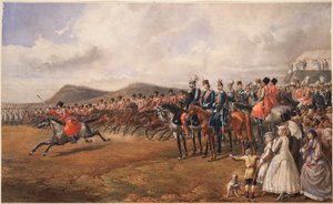 Tsar Alexander II reviewing troops