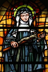 Tunis Cathedral Stained Glass Window: Santa Rita, Tunis, Tunisia