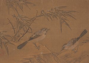 Two Birds and Bamboo Plant