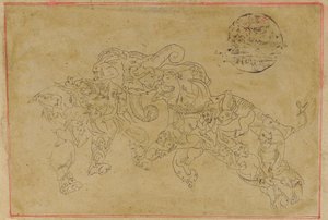 Two Composite Elephants, Fighting, 18th century by Unbekannt