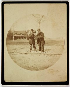 Two men on a boardwalk, c 1890 by Unbekannt