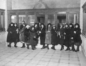 United States: c.1926 A group of women standing at the 