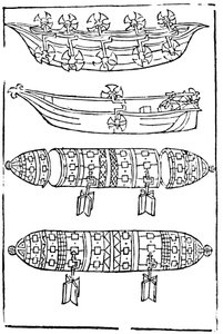 Various Forms of Paddle Boats for Use in War by Unbekannt