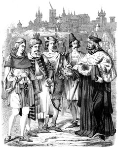 Vice-chancellor and students of different nationalities at the University of Prague, 1849 by Unbekannt