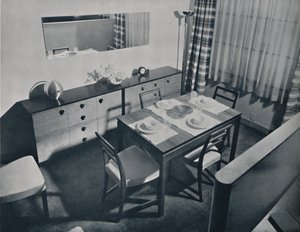 View in the living-dining room designed by Gilbert Rohde by Unbekannt