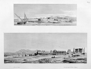View of Luxor and the Temple of Thebes at Luxor, Egypt by Unbekannt