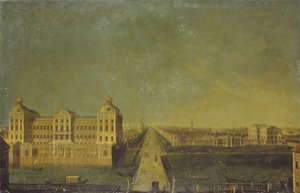View of the Nevsky Prospekt from the Anichkov Palace with the Shuvalovs House, Second Half of the 18th Century