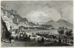 View of the port and the city of Naples in the 19th century, in the book on the Mediterranean by Louis Enault, French journalist and traveller by Unbekannt