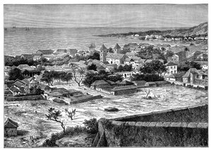 View of the roadstead and town of San Paolo de Loanda, Angola, West Africa