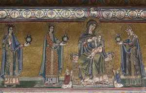 Virgin and Child Mosaic in Santa Maria in Trastevere Church