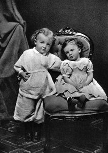 Vladimir Ilich Lenin, Russian Bolshevik revolutionary leader, aged 4, with his sister Olga by Unbekannt