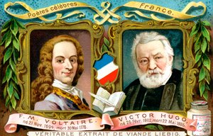 Voltaire and Victor Hugo