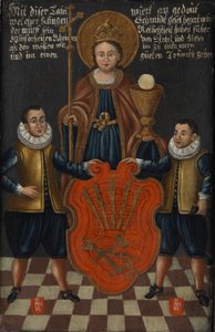 Coat of Arms and Statute Image of the Guild of Swordsmiths