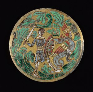 Warrior Fighting a Dragon, c. 1170-1180 by Unbekannt