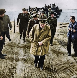 Winston Churchill across the Rhine. Outwards into Germany! Onwards to Victory!, 1945 by Unbekannt