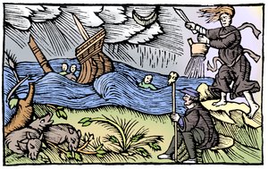 Witch raising a storm, 1562