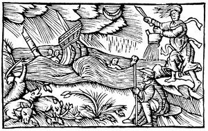 Witch Raising a Storm, 1562 by Unbekannt