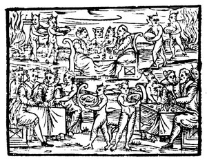 Witches and Sorcerers Feasting at the Sabbath, 1608