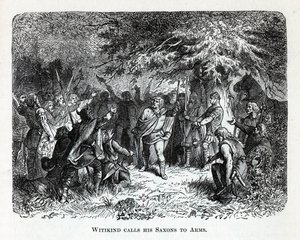 Wittekind Calls His Saxons to Arms, 1882 by Unbekannt