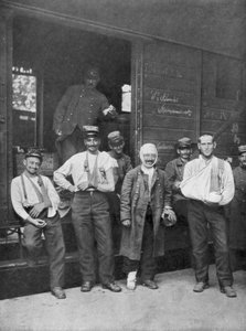 Wounded French Soldiers on the Way to Hospital by Train, France by Unbekannt