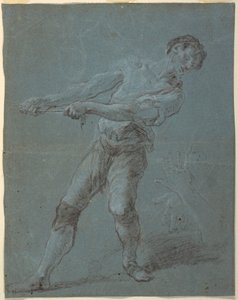 Young Man Pulling a Rope by Unbekannt
