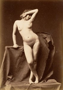 Young Woman, Nude, From the Front with Hand Over Face
