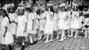 Young girls at a church festival, Berlin, Germany, 1922