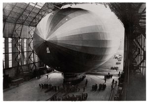 Zeppelin LZ 127 Graf Zeppelin entering its hangar by Unbekannt