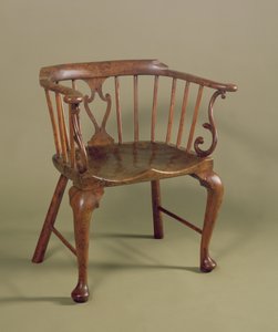 Burr yew and elmwood Windsor chair, c.1760 by Unbekannt Unbekannt