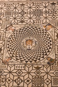 Carmona, Seville Province, Spain. Roman Mosaic of Medusa in Town Hall by Unbekannt Unbekannt