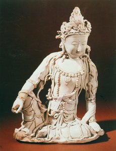 Ching-te-Chen white glazed figure of Arolo Kites Vara, Yuan Dynasty, late 13th-early 14th century