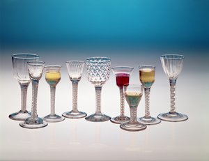 Collection of wine glasses, c.1755-60