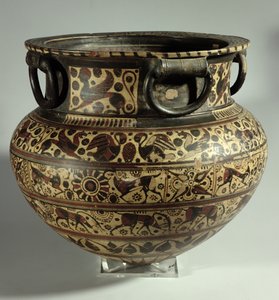 East Greek Orientalizing dinos, Middle Wild Goat style, from Cerveteri, c.615 BC (pottery)