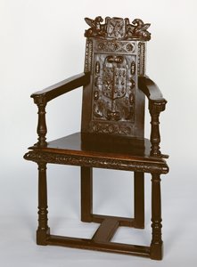 English caquetoire chair after French style, bulet wood, late 16th century
