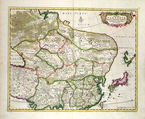 Map of Mongolia showing part of Russia, Japan and China, c.1680, by Frederick de Wit