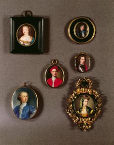 Miniatures: Frances Teresa Stuart, Duchess of Richmond and Lennox; Self Portrait by Jean Petitot; Charles Fitzroy, 2nd Duke of...