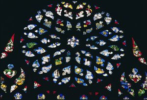 North rose window depicting the Litany of the Virgin Mary, 16th century