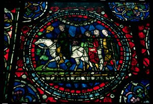 Pilgrims going to Canterbury, 13th century by Unbekannt Unbekannt
