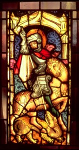 Stained Glass Window Depicting St. George and the Dragon from Cologne, c.1300 by Unbekannt Unbekannt