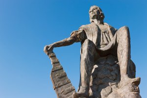 Statue of Christopher Columbus at La Rabida Monastery, Huelva Province, Andalusia, southern Spain by Unbekannt Unbekannt