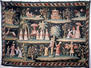 Tapestry in the Chinoiserie style of John van der Bank, Soho Tapestry Works, early 18th century by Unbekannt Unbekannt