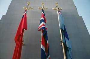 Union Jacks at the Cenotaph, London