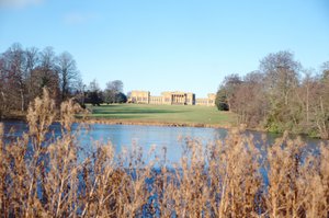 View from the lake of the house, built by Sir John Vanbrugh and park laid out by Capability Brown