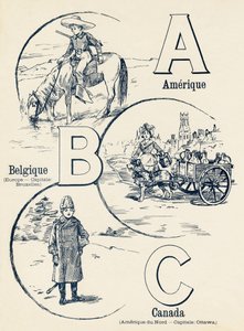 A B C: America, Belgium, Canada - ABC of Two Worlds. Emile Guerin, publisher, Paris, circa 1900. by Unbekannt