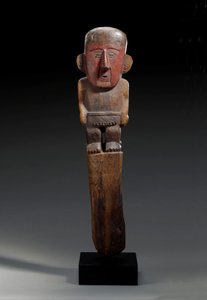 A Chimu Wood Figural Marker