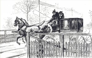 A Horse and Carriage Driving Through the Streets of London by Unbekannter Künstler