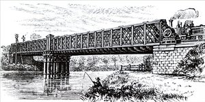 A lattice girder bridge