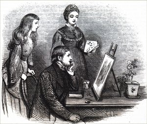 A young artist presenting her work
